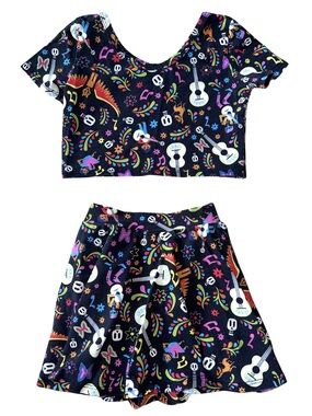 Disney Coco Print Crop Top & Skirt Set - Wild Rich Kids